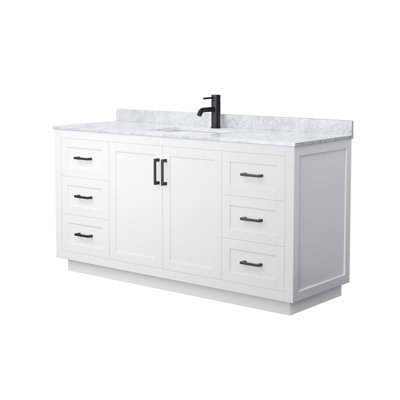 Miranda 66" Freestanding Single Bathroom Vanity with Marble Top