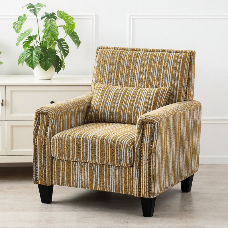 Fauteuil d'appoint rembourré l 32,4 po, Jaune