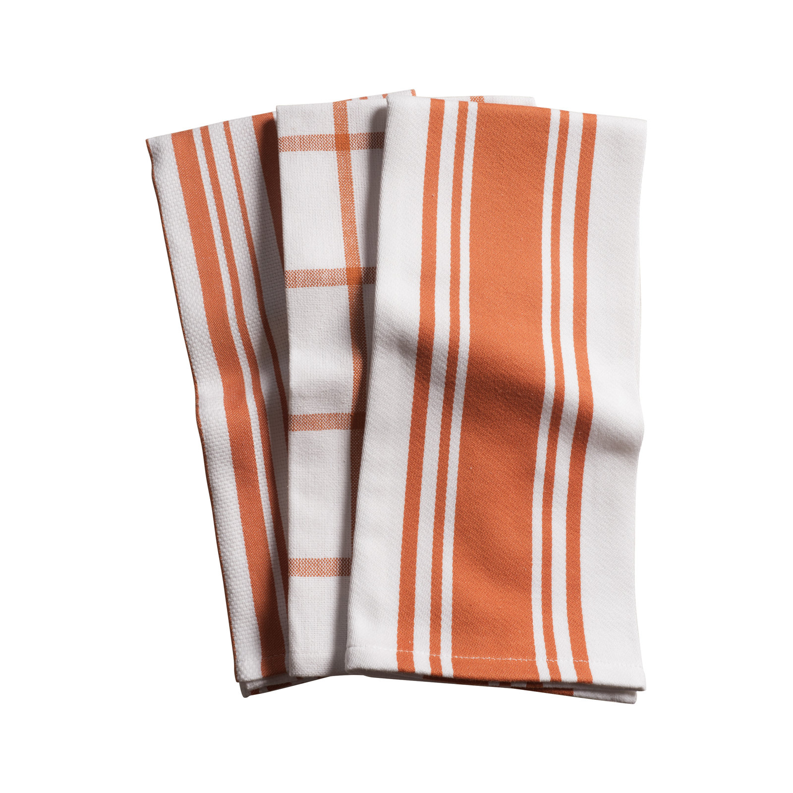 Geometric Kitchen Linen Set, Orange