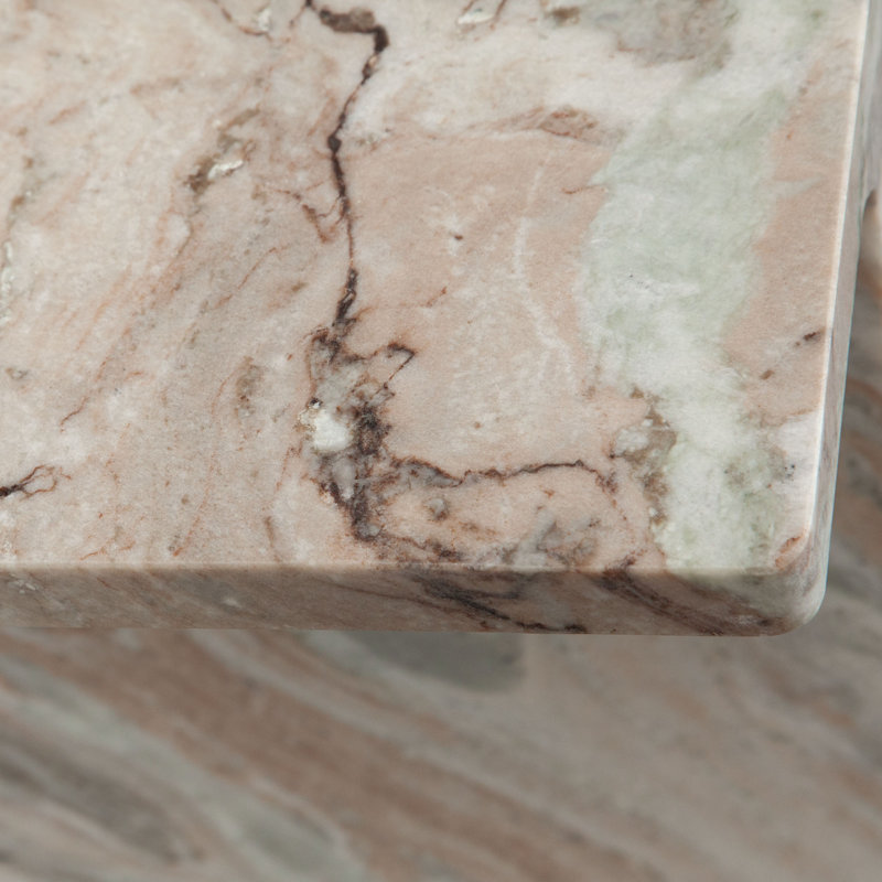 Natural Marble I-Beam Accent Table, 15 x 12 x 18
