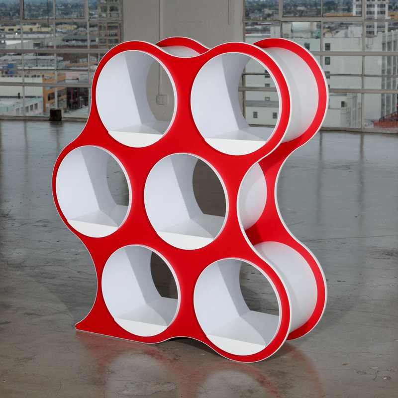 Bibliothèque géométrique BOLLA Pop, 6 tablettes, Rouge