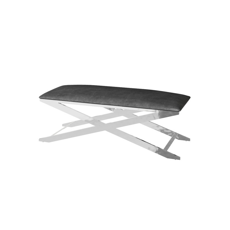 Aston-Lee Velvet Upholstered Bench, Black