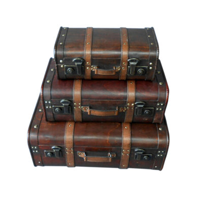 Hallenbeck 3 - Piece Leather Vintage Trunk