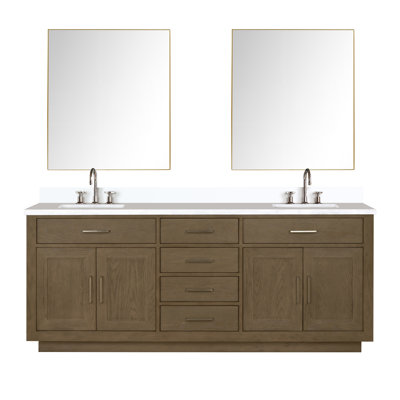 Ensemble de meuble-lavabo double 80 "avec miroir