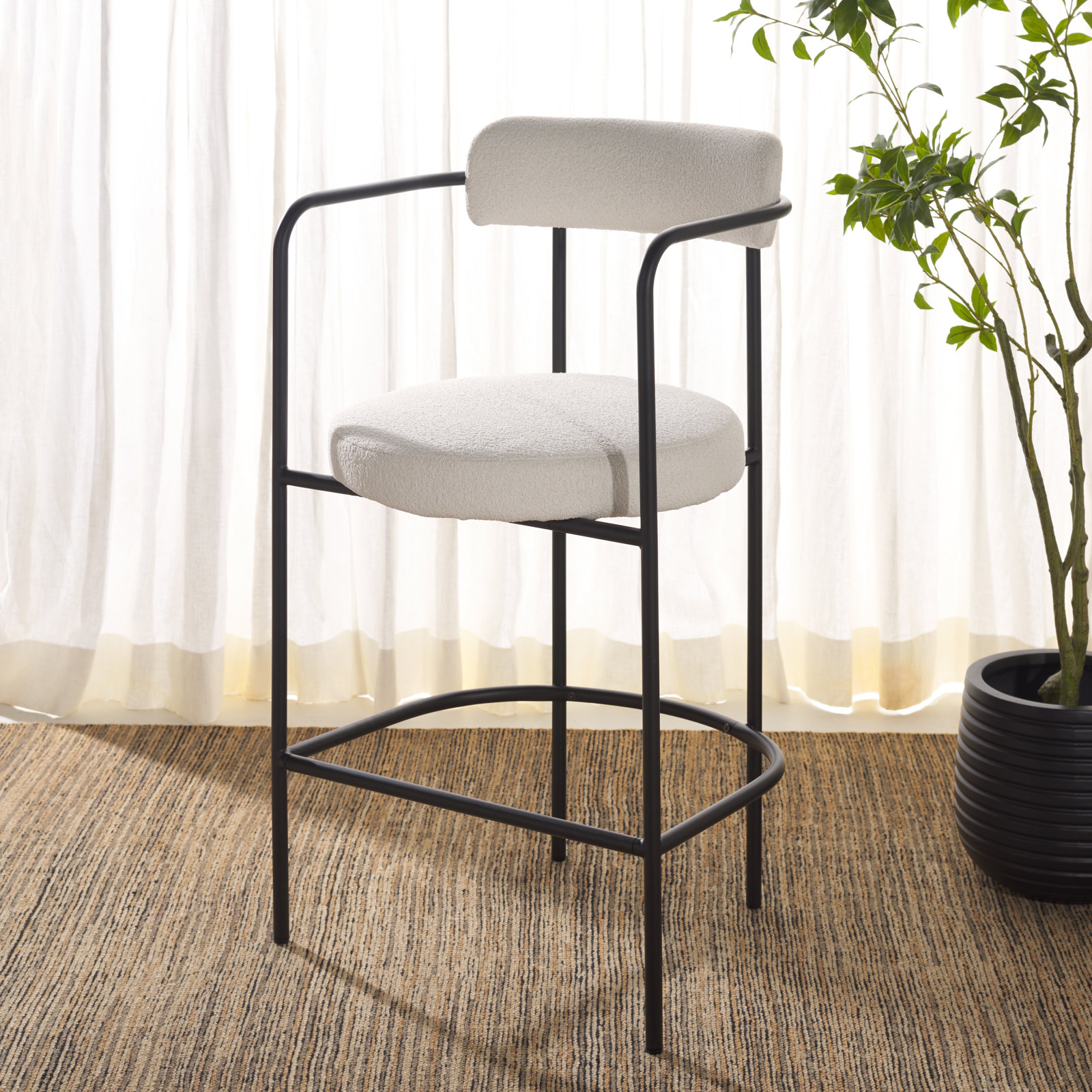 Liana 27" Bar Stool, White