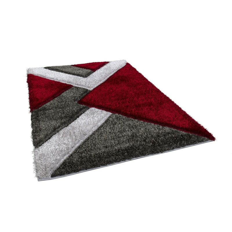 Hunley Geometric Hand Woven Shag Area Rug, Rectangle 80 x 150cm