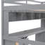 Lit mezzanine gris avec bureau, rangement généreux, tiroirs et armoire de charge-2038619768