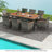 Allye 8 - Person Acacia Patio Dining Set with Rectangular Table , Cushions Included-559376779-559376776