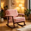 Chaise d'appoint Mid-Century moderne, chaise berçante avec structure en bois, chaises de salon rembourrées, fauteuil de lecture pour véranda de chambre à coucher