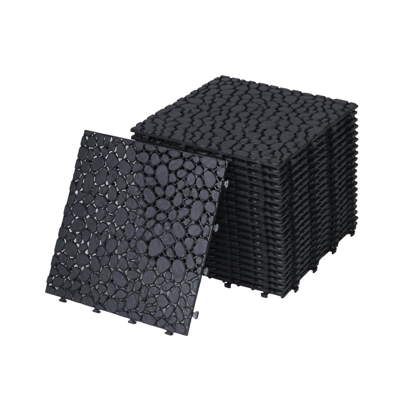 Carreaux de terrasse à verrouillage, Gris foncé