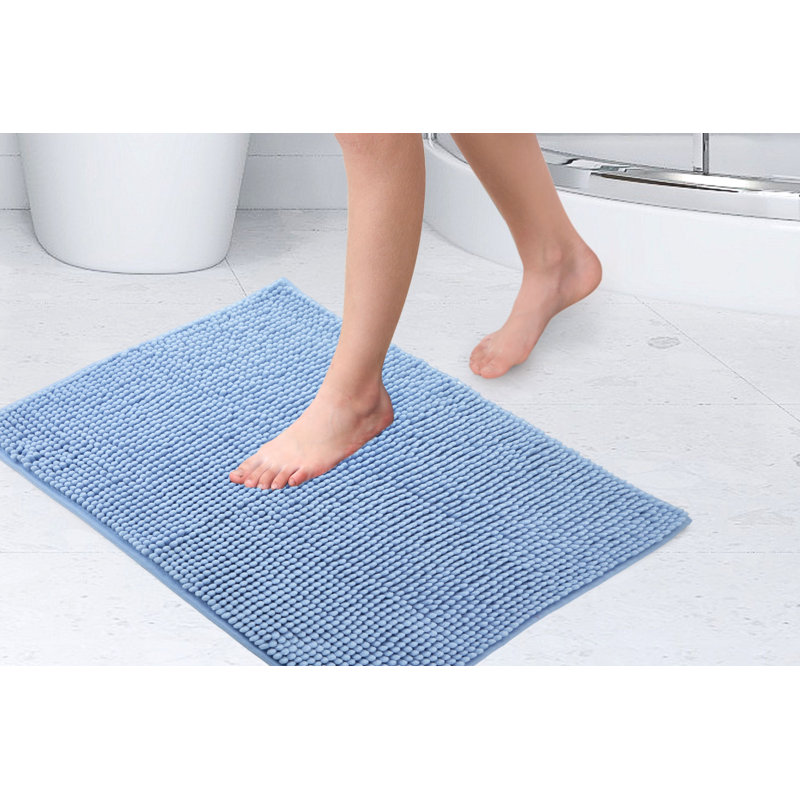 Heloise Non-Slip Bath Rug, 45cm W x 75cm L, Blue Bell