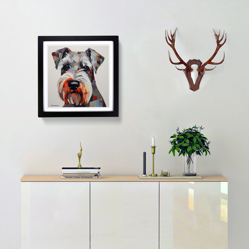 Schnauzer Constructivism Framed Print, Black