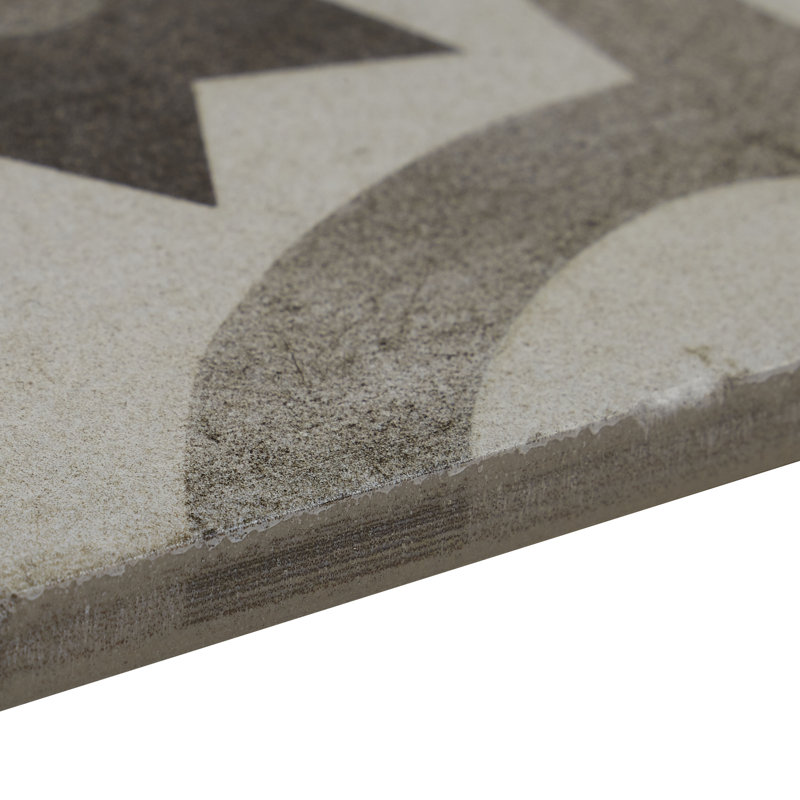 Encausto 8" X 8" Porcelain Patterned Wall & Floor Tile, Gray/Brown
