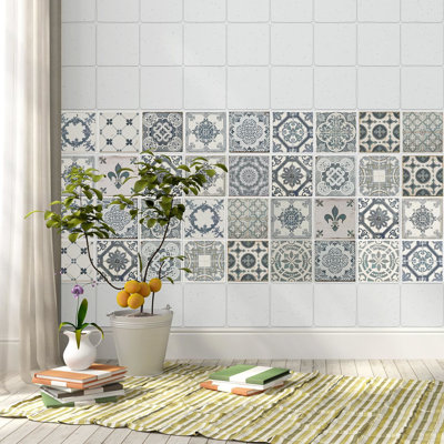 10 cm. W x 10 cm. L Fireplace Surround Peel and Stick Mosaic Tile