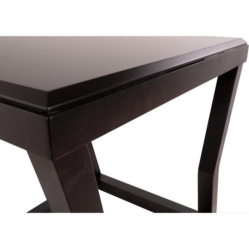 Espresso Rectangular Wood and Glass End Table