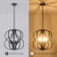 Lustre de ferme moderne avec cage en métal 5 lumières suspendues lumineuses suspendues de style tambour industriel à hauteur réglable pour la salle à manger