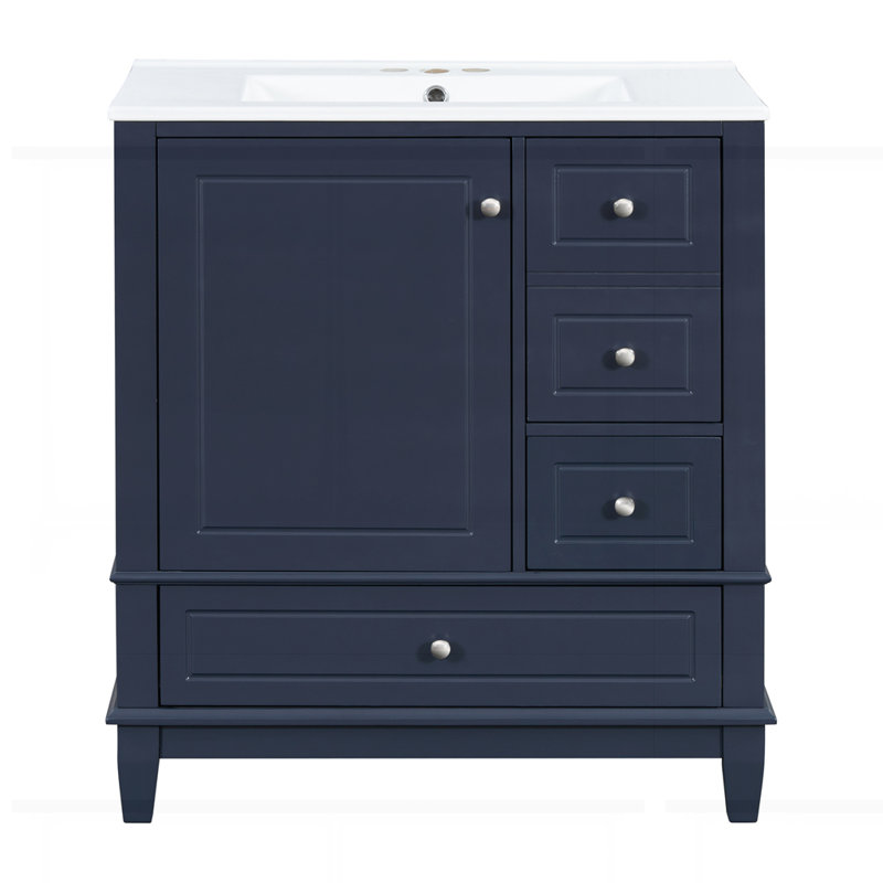 Meuble-lavabo 30 po avec lavabo, Bleu