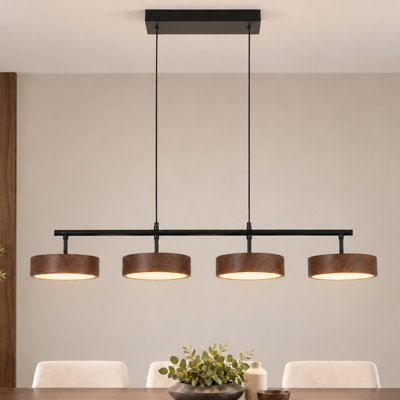 4 - Light LED Dimmable Linear Kitchen Island Pendant