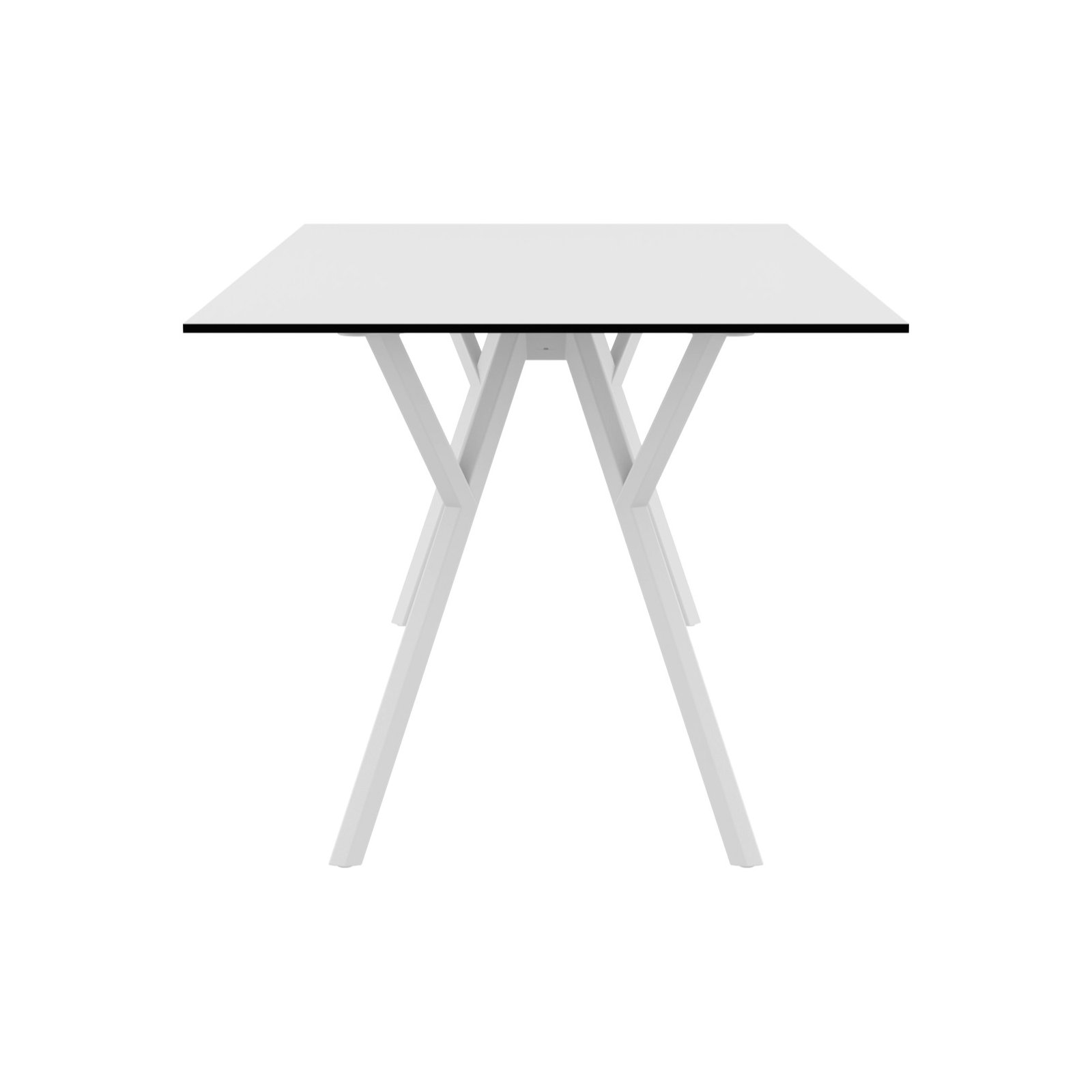 Pontus Synthetic Laminate Outdoor Dining Table, White, 35.5'' W x 71'' L x 29.5'' H