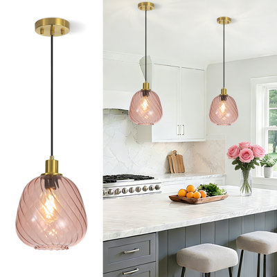  1-Light 9.45"W Modern Glass Pendant Light
