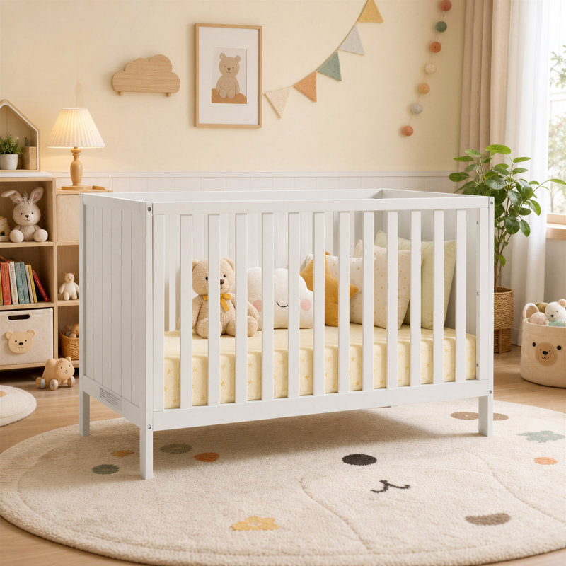 4-in-1 Cot Bed 137cm L x 76cm W, White