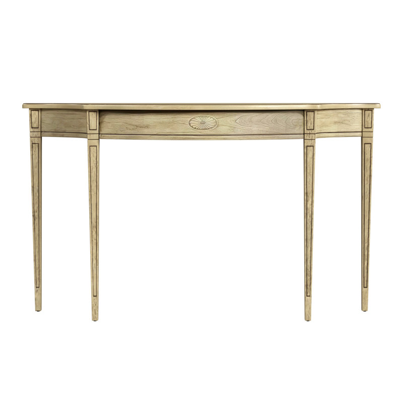 Table de bout en bois massif Ameriana, H 32 po x l 54 po x P 15 po, Beige antique