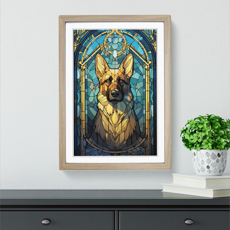 Single Picture Frame Print on Wood, 34cm H x 25cm W, Oak Framed