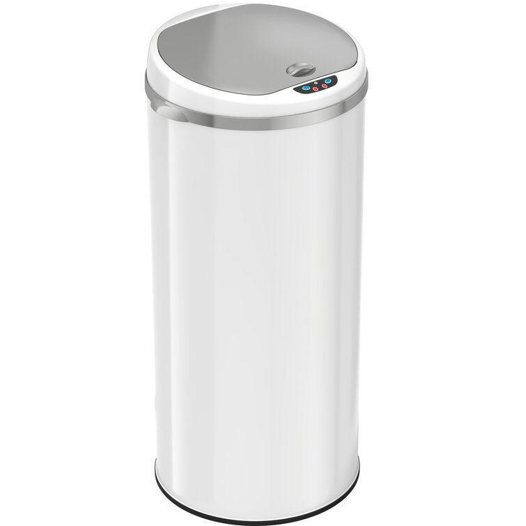 iTouchless Wings Open Lid Kitchen Sensor Trash Can with AbsorbX Odor Filter  Rectangular 13 Gallon Silver Stainless Steel