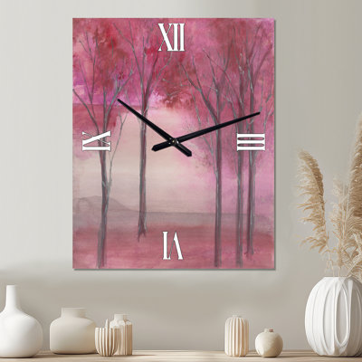 Horloge murale rose