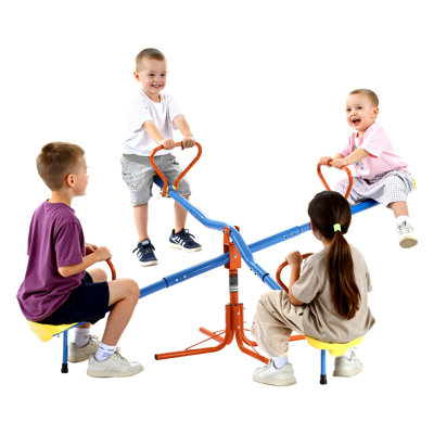 2 à 4 enfants, balançoire à bascule, capacité de 110 lb, bascule rotative à 360 degrés, âge 3 ans et plus