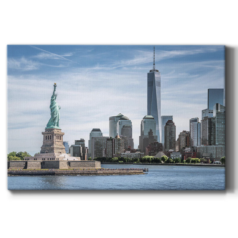 46_La Statue de la Liberté, New York, toile tendue avec châssis de qualité supérieure - prête à être accrochée