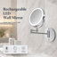 Miroir de salle de bain mural moderne à DEL 8 po avec grossissement 10 fois-133232295