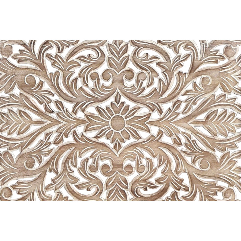Harleen Solid Wood Standard Bed, King, Limestone Beige