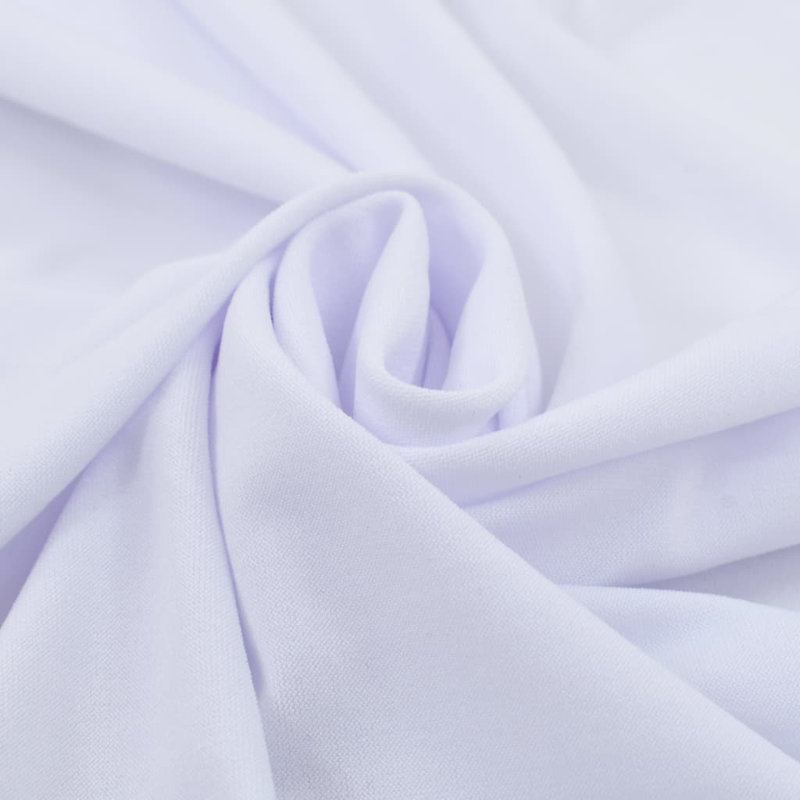 Stretch Tablecloth with Skirt, White, 150" Round