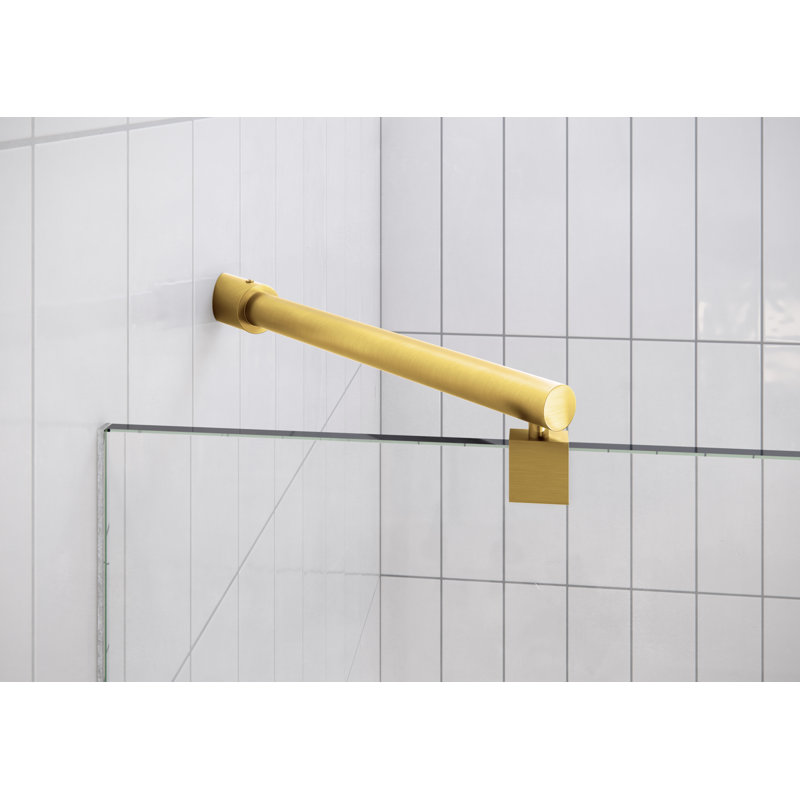 Stellar 82.5 in. x 78 in. Fully Frameless 3 Panel Inline Hinge Shower Door, Satin Brass