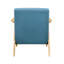 Chaise d'appoint texturée bleue avec structure en bois d'hévéa massif et rembourrage en mousse de siège rembourré-620646047