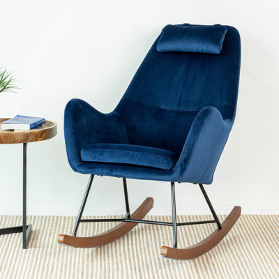 Chaise berçante, chaise berçante en velours Chelsea