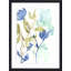 «Cobalt and Olive Bouquet I» par Jennifer Goldberger - peinture encadrée-447972856-471428171