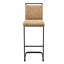 2pcs 42.5" Brown Tech Fabric Bar Stools - Modern Comfort Seating. Fabric. Black Metal Construction. Non-slip Base. Quick Assembly Stool (2 Stools), Height Look. Comfortable Seat. Frame. Slip Feet.