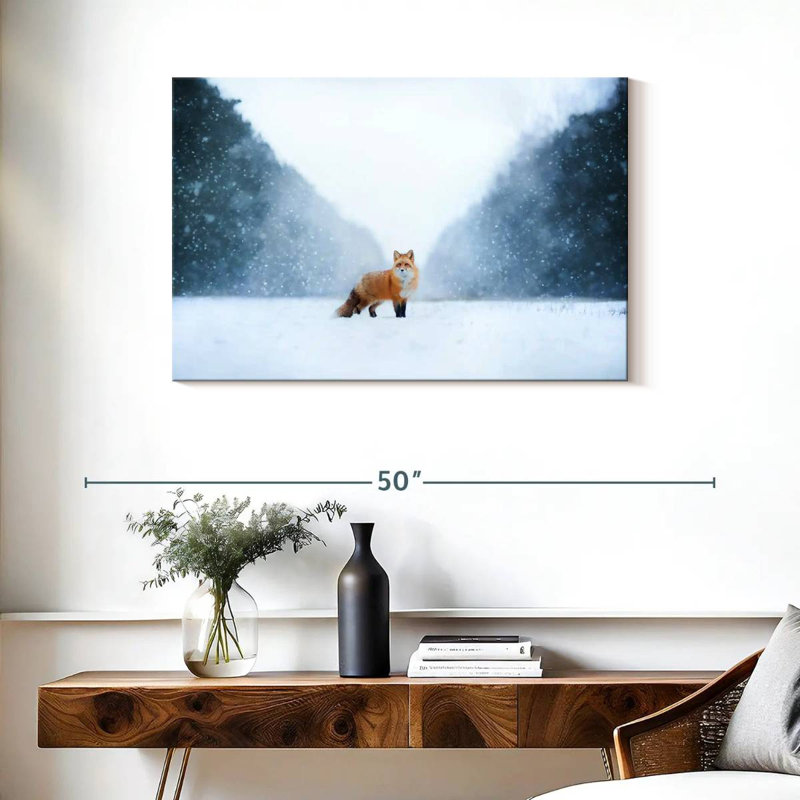 Brampt Red Fox In The Snow, 24" H x 36" W