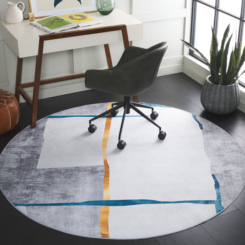 Tapis gris / gris clair Bennita 820, Rond 6 pi
