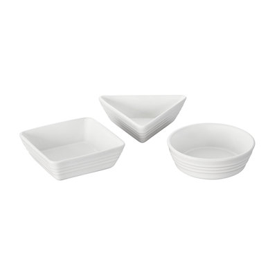 Stoneware Set of 3 Tapas Appetizer Plate