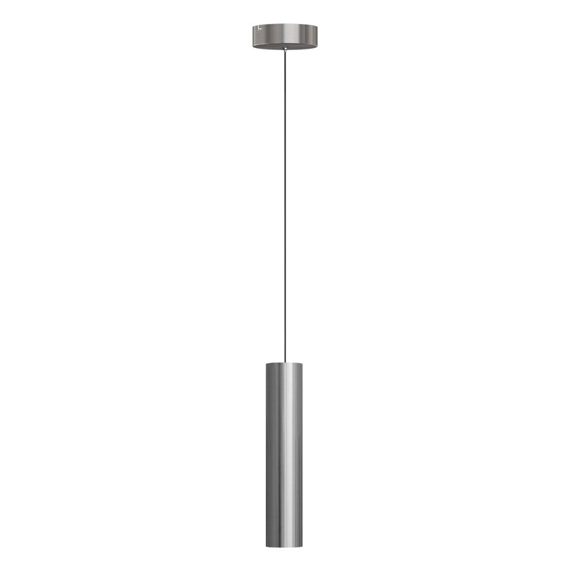 Luminaire suspendu cylindrique à 1 lumière Nevcivan, Nickel