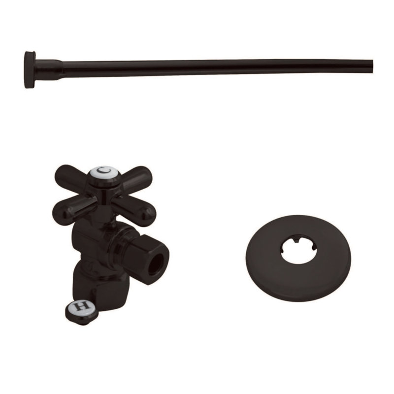 Kingston Brass Trimscape Toilet Supply Kit, 1/2-Inch IPS Inlet x 3/8-Inch Comp Outlet, Oil Rubbed Bronze
