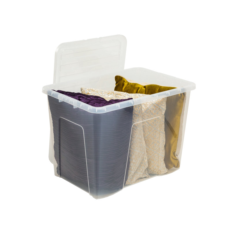 Wham Crystal 80L Plastic Storage Box Pack of 3 Clear, Clear