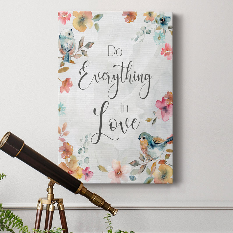 «Spring Bird Love», reproduction d'art sur toile tendue, H 12 po x l 8 po x P 1 po