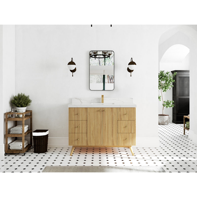 Ensemble de meuble-lavabo simple 48 po Ceinna, Calacatta Laza