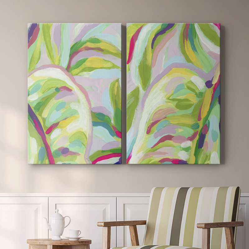 Bright Tropical Abstraction III-Premium Gallery Wrapped Canvas -Ready to Hang, 60" H x 80" W