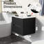 Ensemble de meuble-lavabo mural 24 po avec lavabo flottant, système de fermeture en douceur, 2 très grands tiroirs