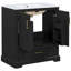 Meuble-lavabo 30 po avec lavabo, panneau de fibres à densité moyenne et structure en bois massif, 1 tiroir séparateur et 2 portes à fermeture en douceur (double tablette sur la porte), meuble-lavabo autoportant-1118316481
